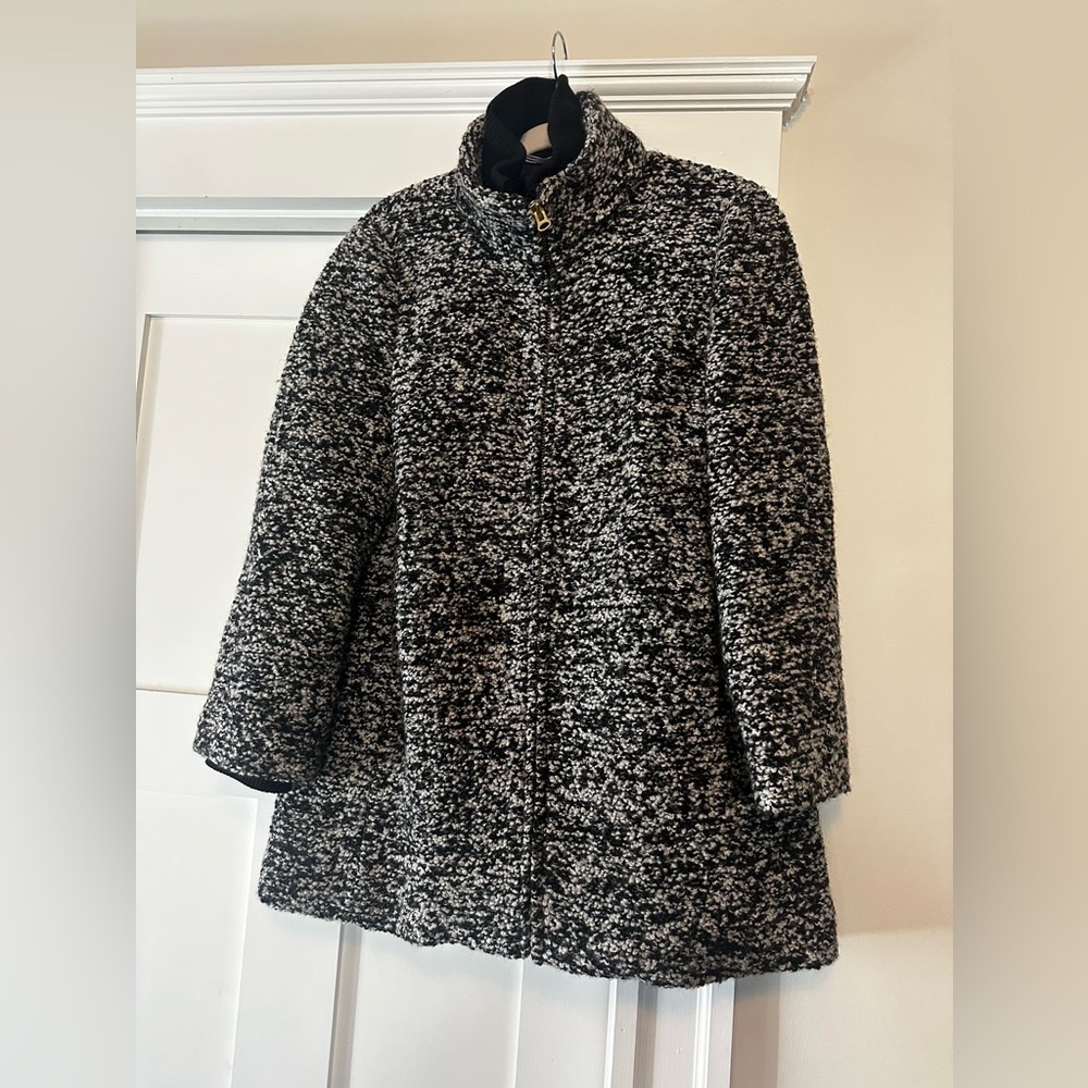 JCREW Italian Wool Tweed Speckled Boucle Lodge Coat